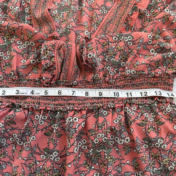 Max Edition Top Shirt Smocked Long Sleeve Size XL Pink Floral Boho #A71179 NWT - Picture 6 of 9